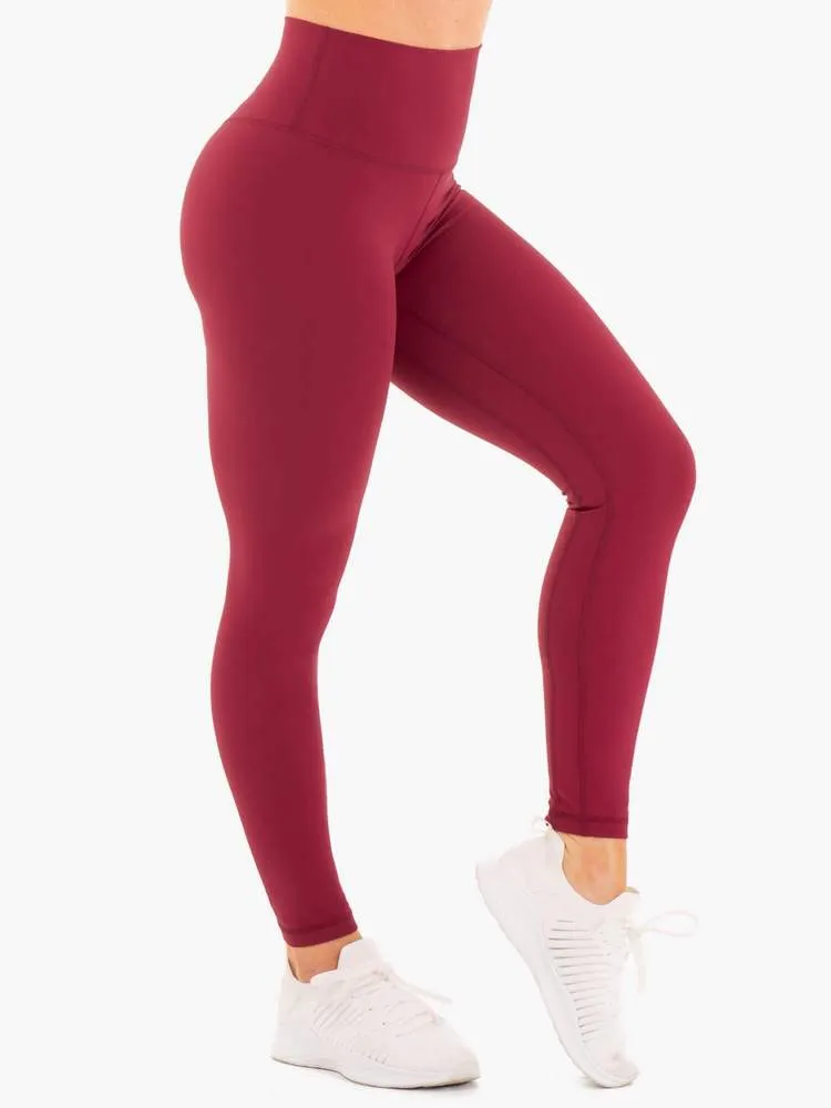 NKD HIGH WAISTED LEGGINGS BERRY RED