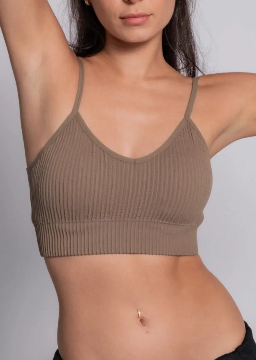 Noho Open Back Textured Crop Cinder