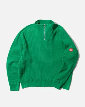 Overdye Wide Rib Cut Zip Half - Green