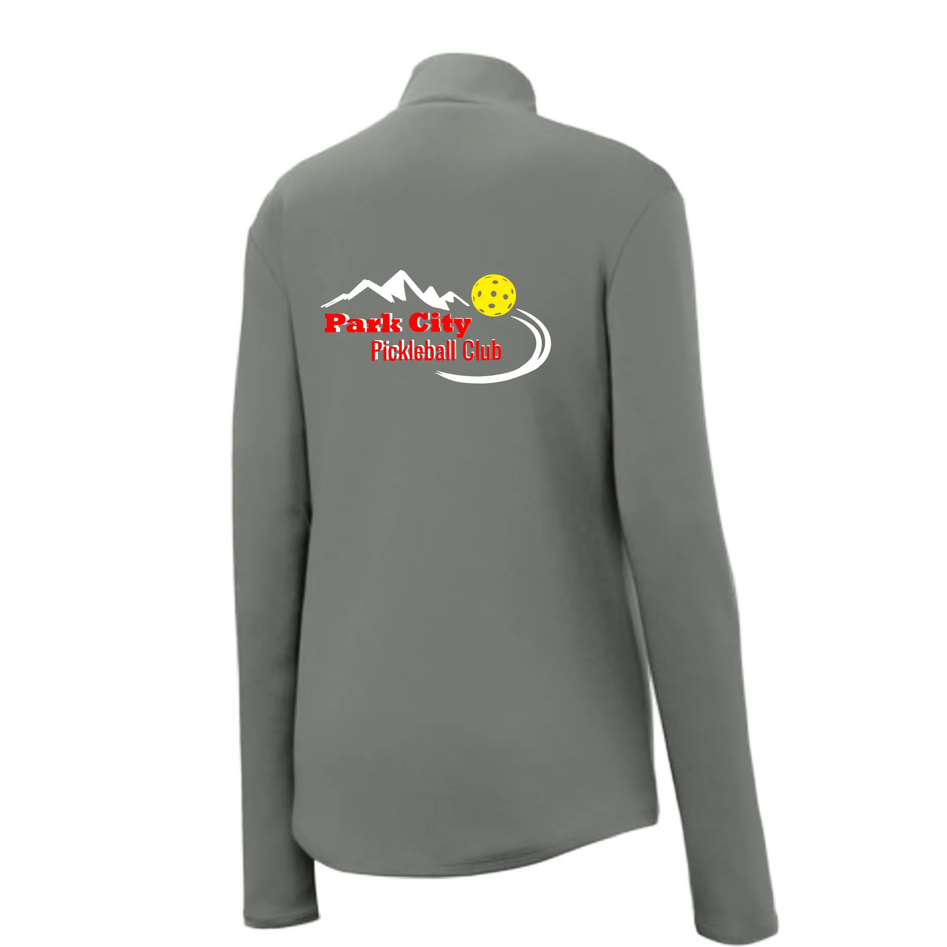 Park City Pickleball Club Red Words (Customizable) | Women's 1/4 Zip Pullover Athletic Shirt | 100% Polyester