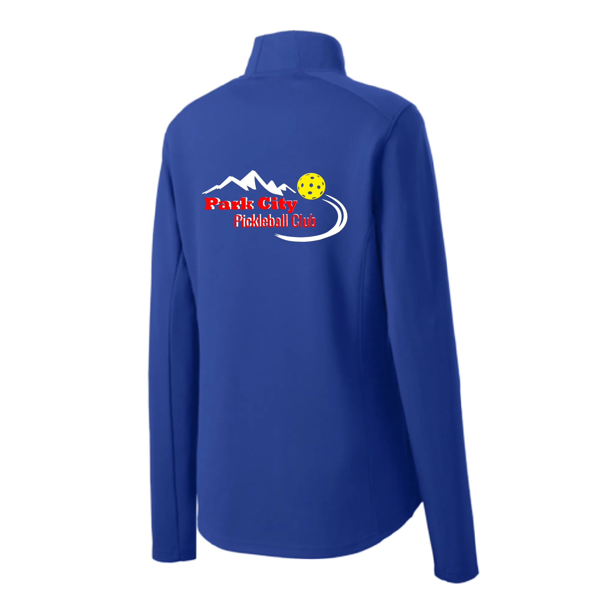 Park City Pickleball Club Red Words (Customizable) | Women's 1/4 Zip Pullover Athletic Shirt | 100% Polyester