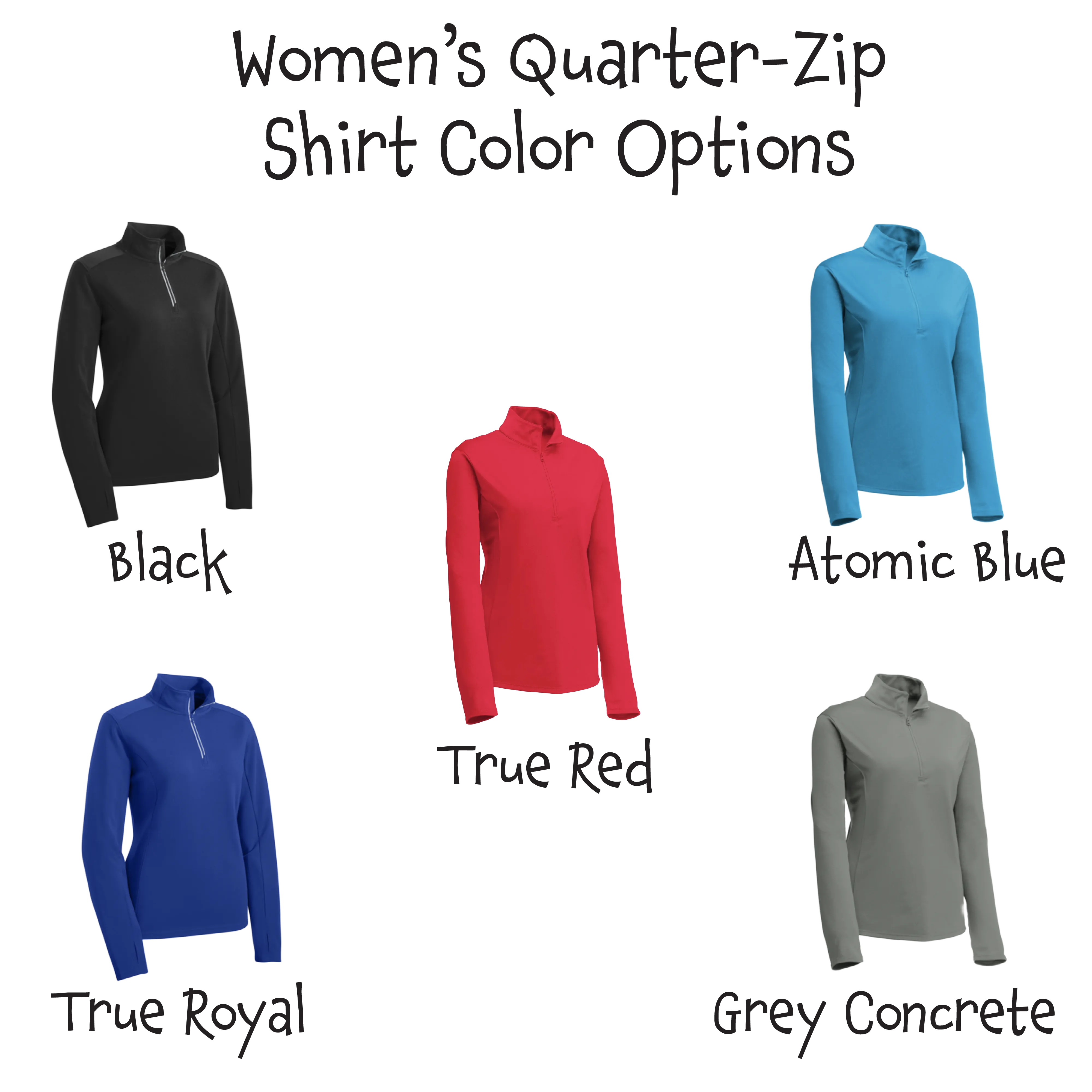 Park City Pickleball Club Red Words (Customizable) | Women's 1/4 Zip Pullover Athletic Shirt | 100% Polyester