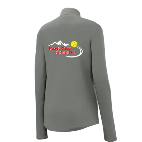 Park City Pickleball Club Red Words (Customizable) | Women's 1/4 Zip Pullover Athletic Shirt | 100% Polyester