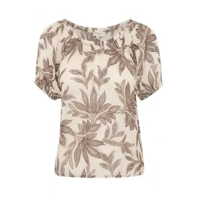 PART TWO GEORGETTE BLOUSE BLACK DELICATE LEAF PRINT