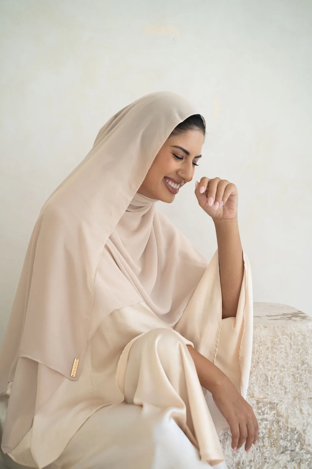 Pearlescent ivory Hijab- colour 111