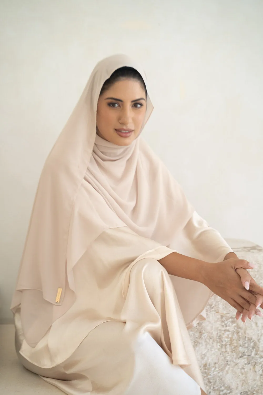 Pearlescent ivory Hijab- colour 111