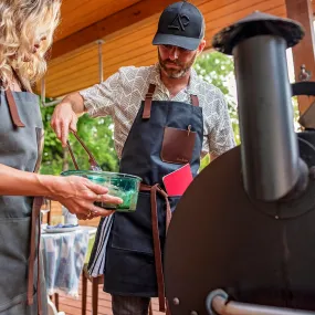 Personalized Waxed Canvas Apron for Pit Masters & BBQ Enthusiast