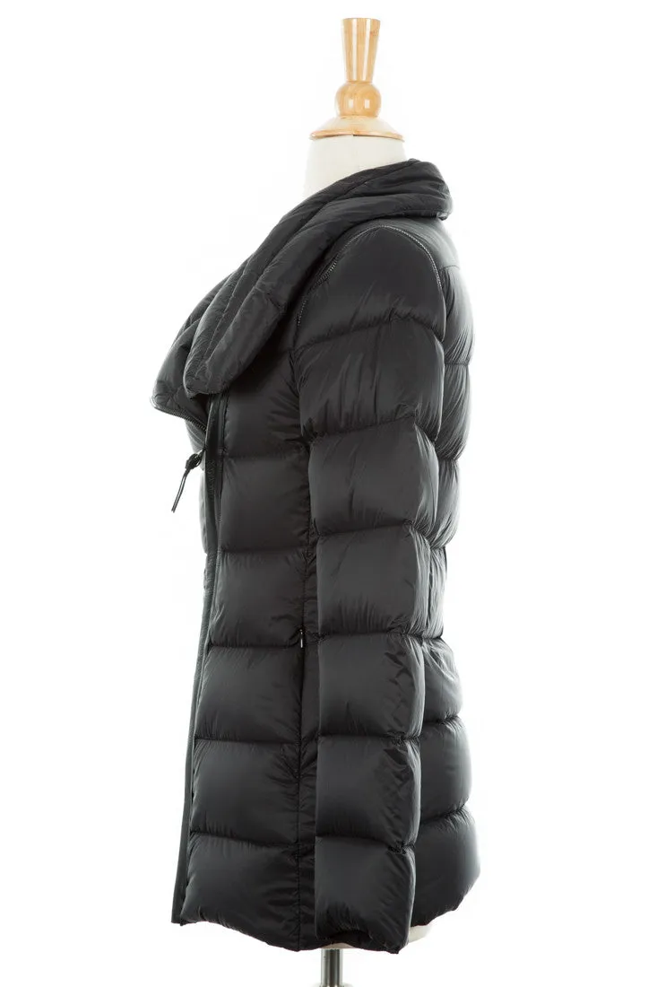 Qeren Convertible Puffer Jacket With  Leather Trim