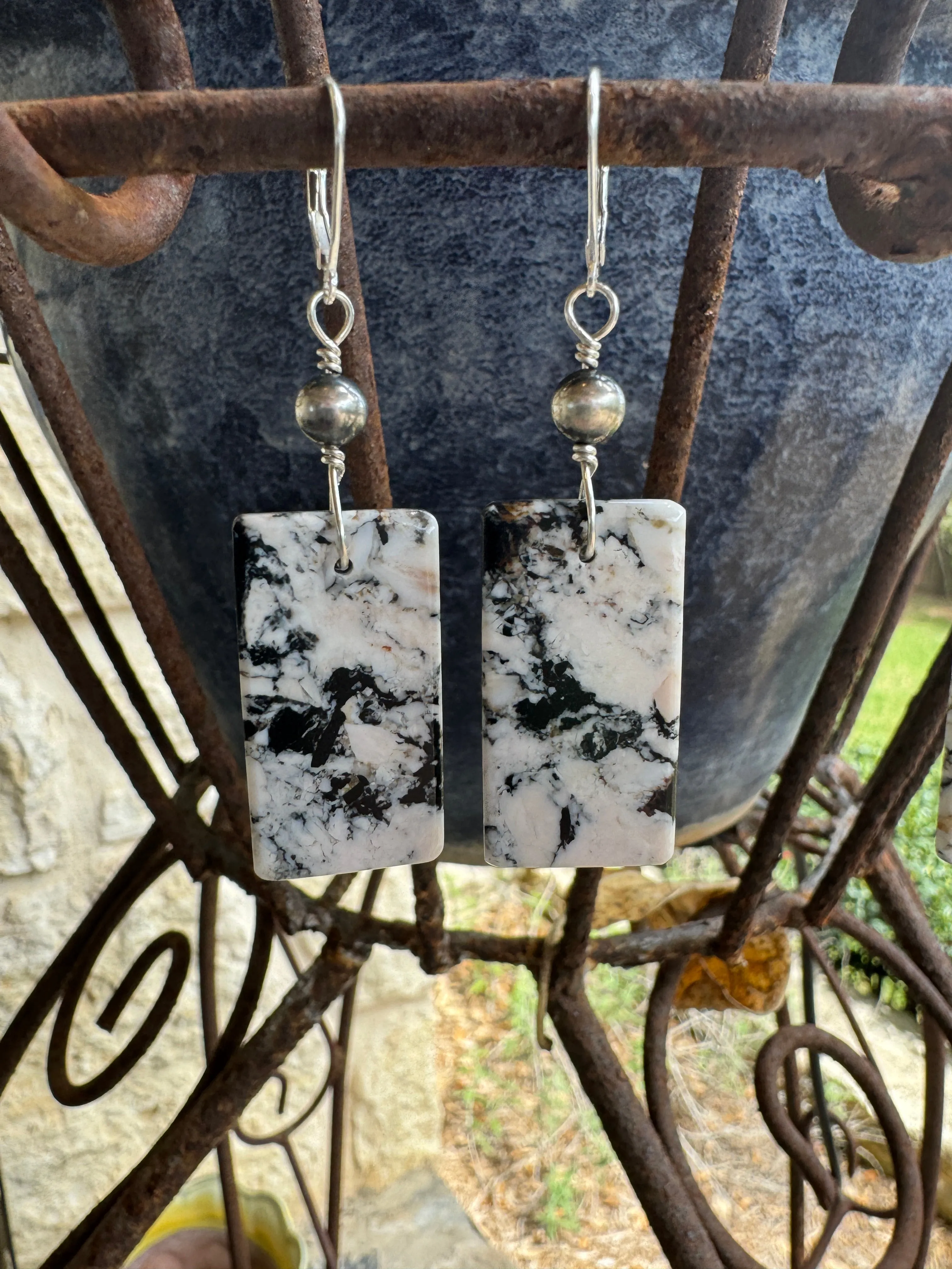 Ready to wear White Buffalo and Sterling Silver Earrings (Select One Pair)