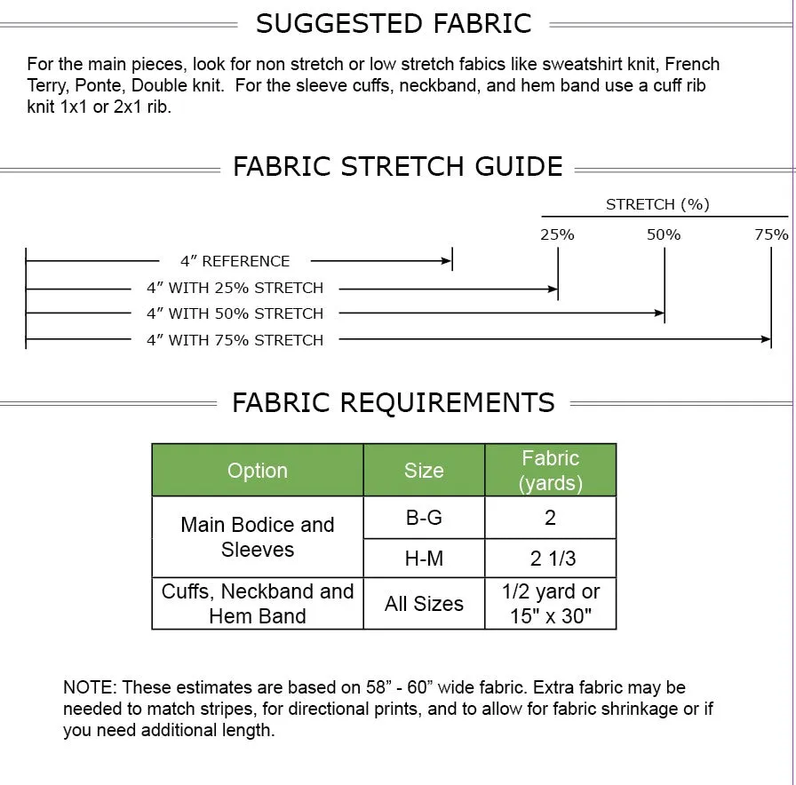 Sav's Sweatshirt PDF Pattern Sizes B - M