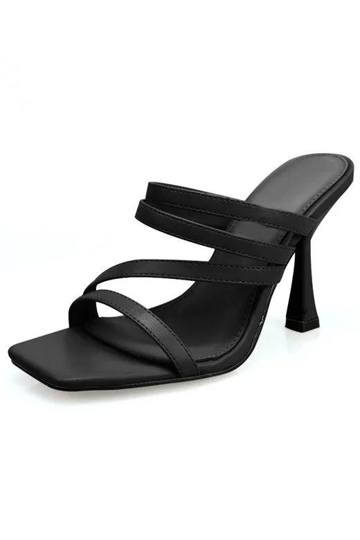 Serene Slip on Heels- Black