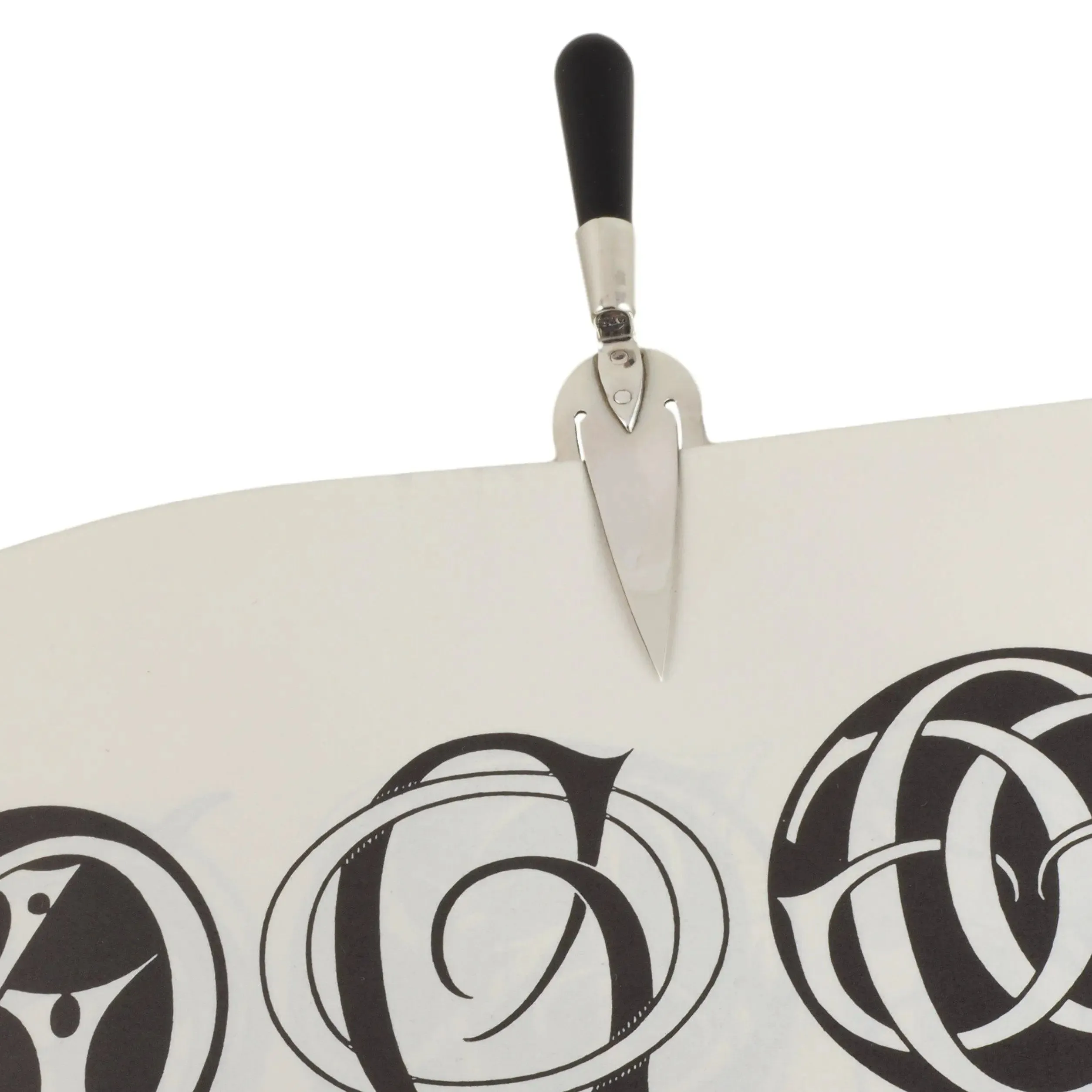 Silver Black Onyx Trowel Bookmark Engraved