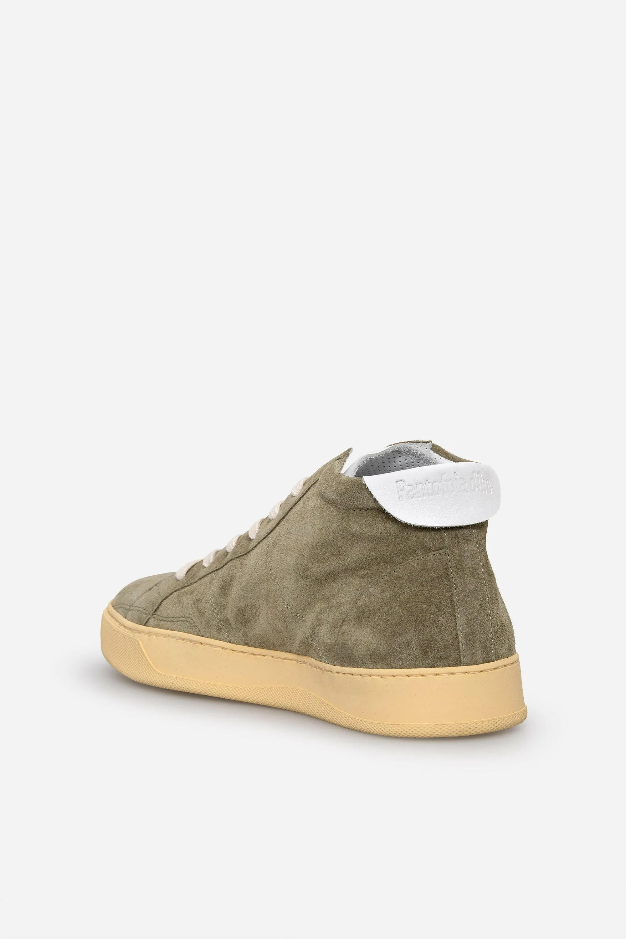 Sneakers uomo Del Bello Mid in camoscio verde