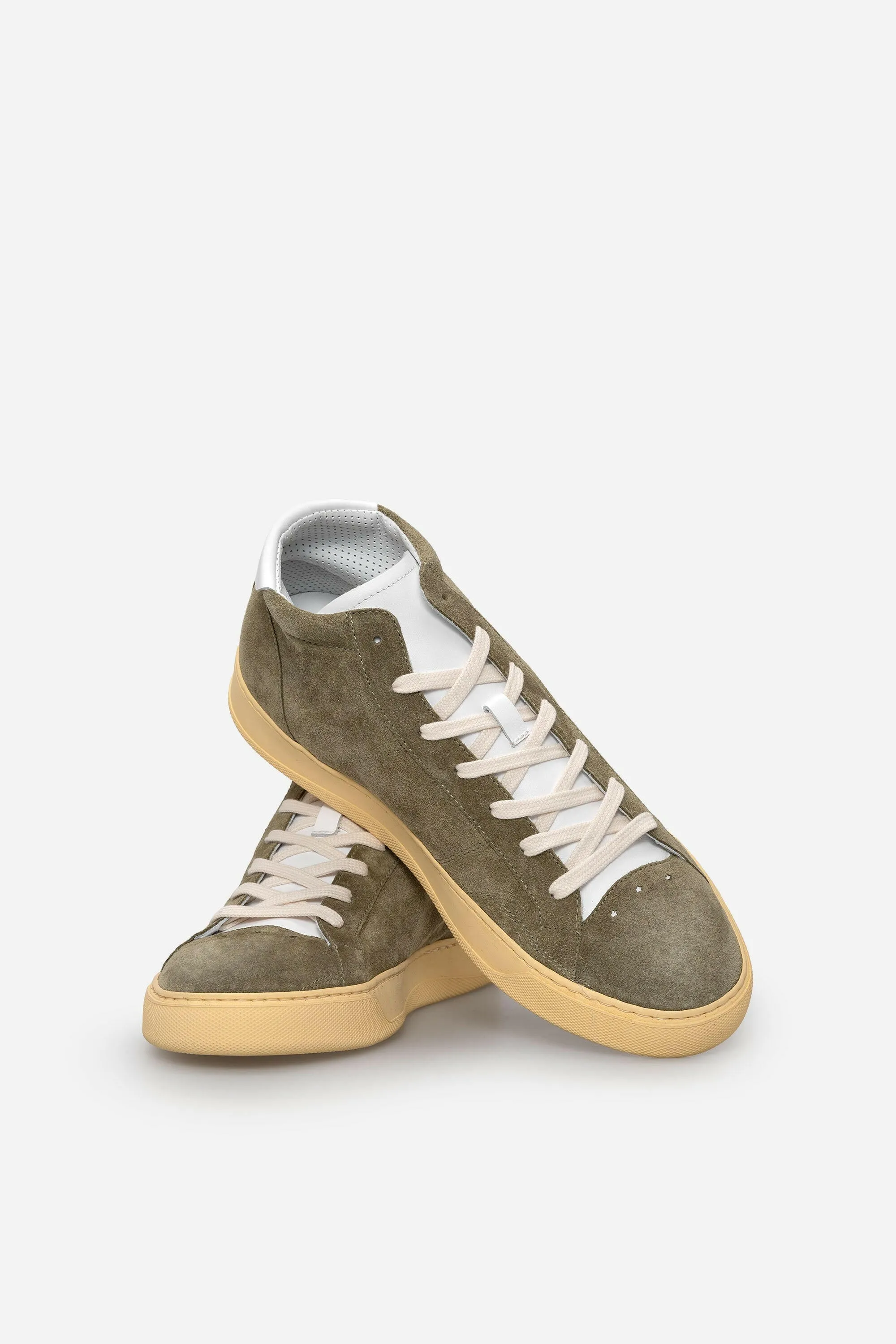 Sneakers uomo Del Bello Mid in camoscio verde