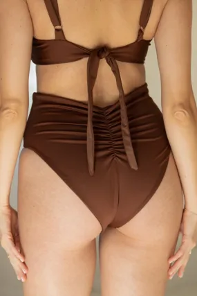 The High-Waisted Scrunch Bottoms - Espresso Brown