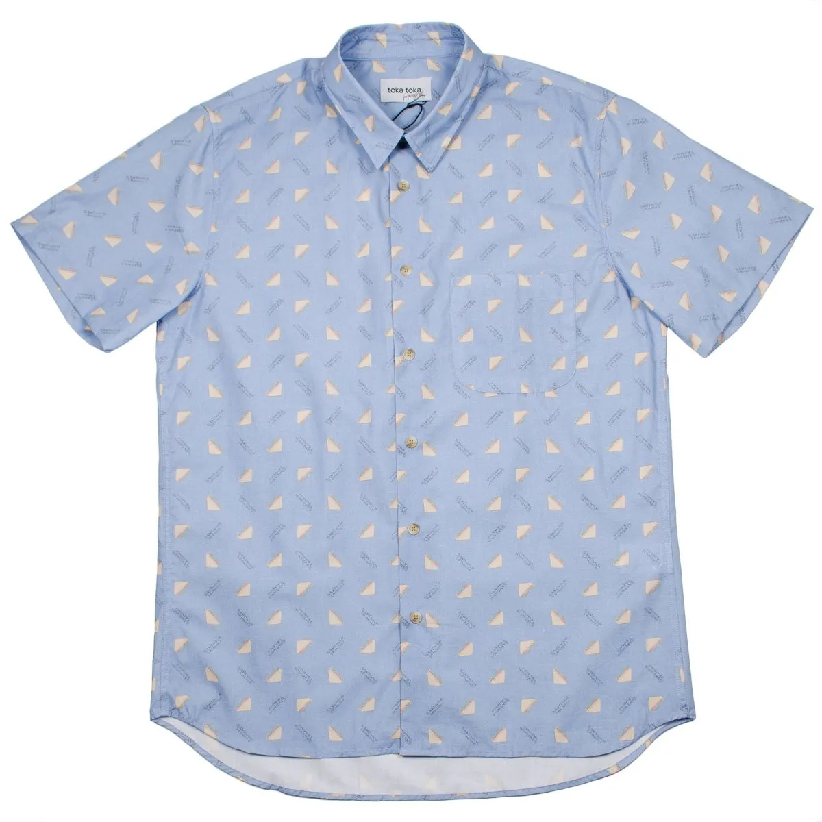 Toka Toka - Ringo Short Sleeve Shirt - Triangle Grey (Bleached Denim)