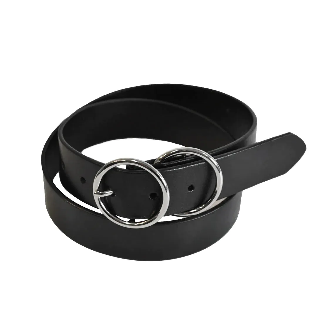 Townsville | Women's Black Double Ring Leather Belt