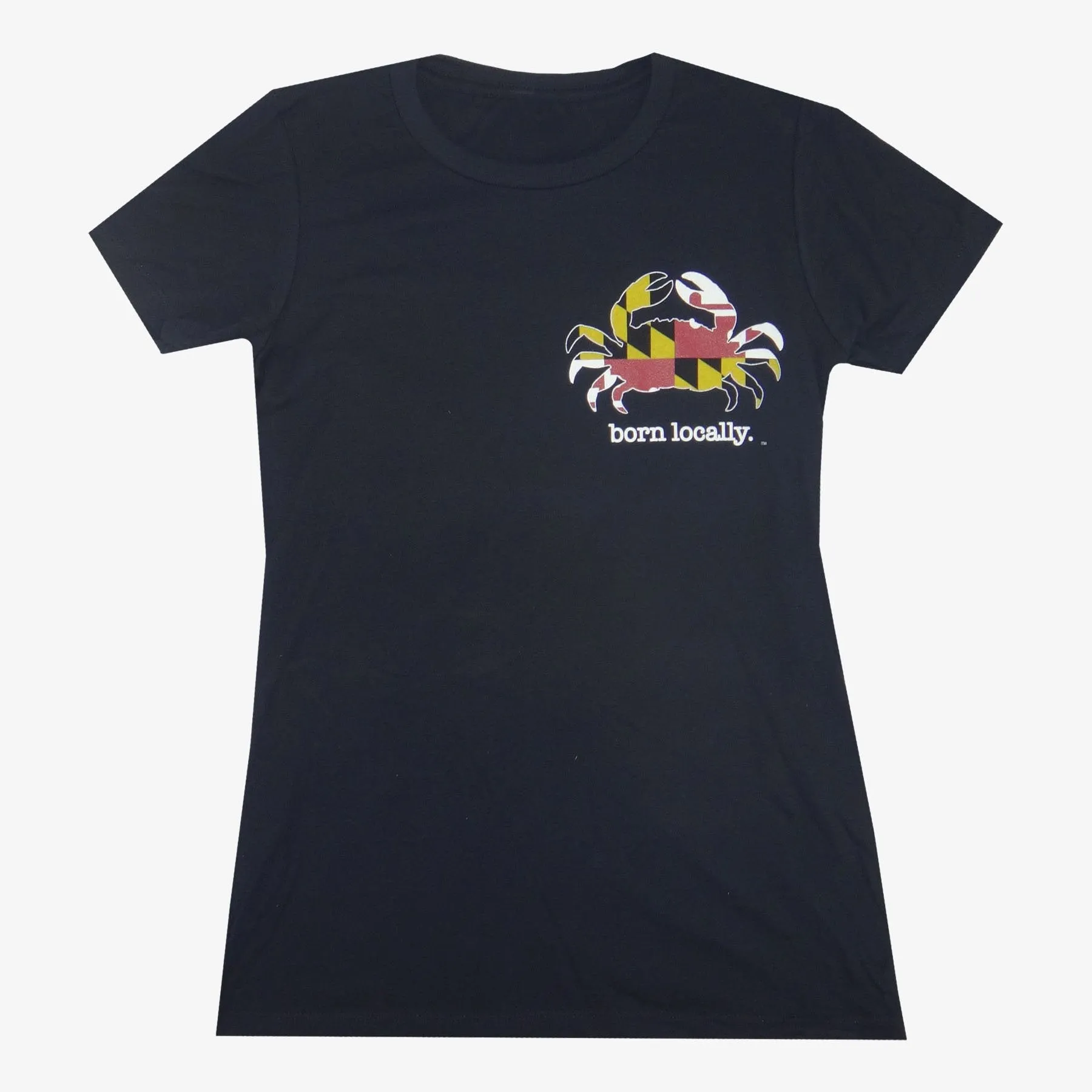 Women's Born Locally Maryland Flag Crab T-Shirt