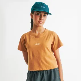 Womens Cropped Logo Tee Almond