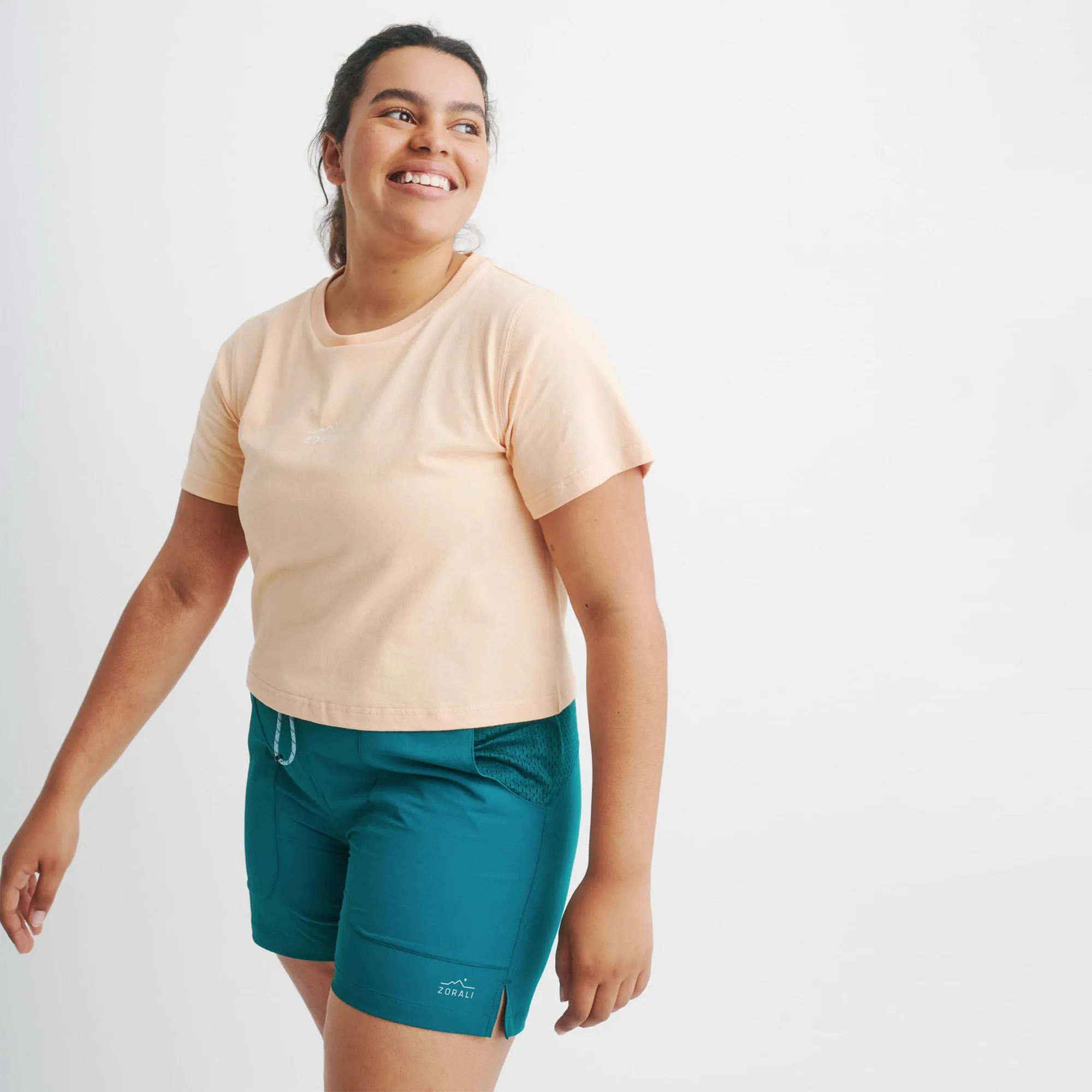 Womens Cropped Logo Tee Peach