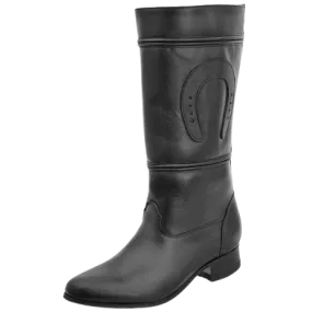 Women's Plain Black with Horseshoe Escaramuza Boot