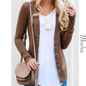 Womens Snap Front Sweater Cardigan