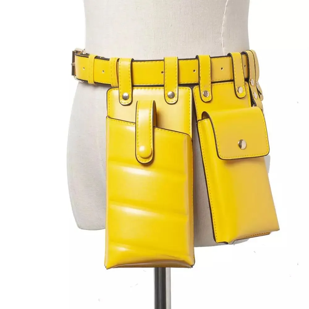 YELLOW MULTIPLE POUCH BELT BAG