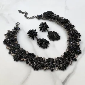 ZIA Black Jewel Necklace & Earring Set